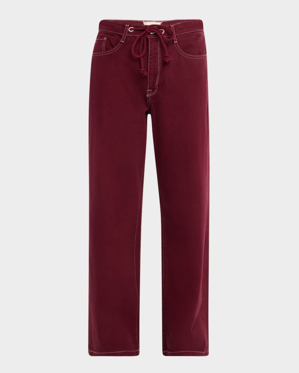 Nesta Mid-Rise Drawstring Baggy Jeans